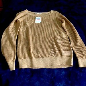 Gold see through sweater.